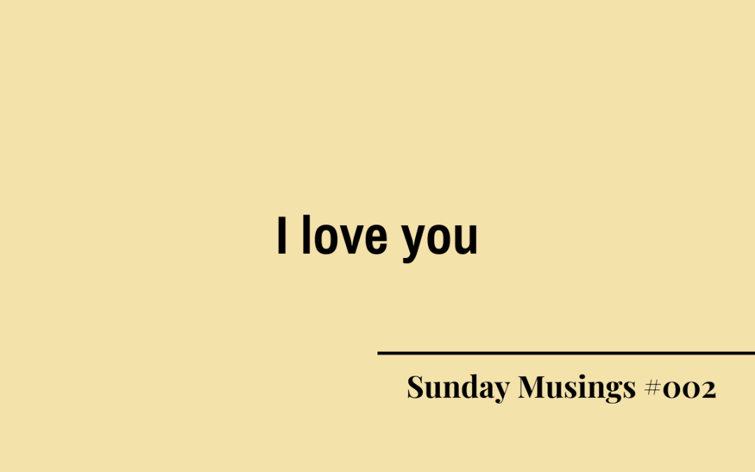 Sunday Musings #002: I love you